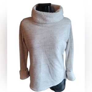 Sonoma White Sherpa Lined Turtleneck Sweatshirt M